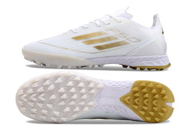 Men's Adidas F50 Elite TF Football Shoes - White/Gold
