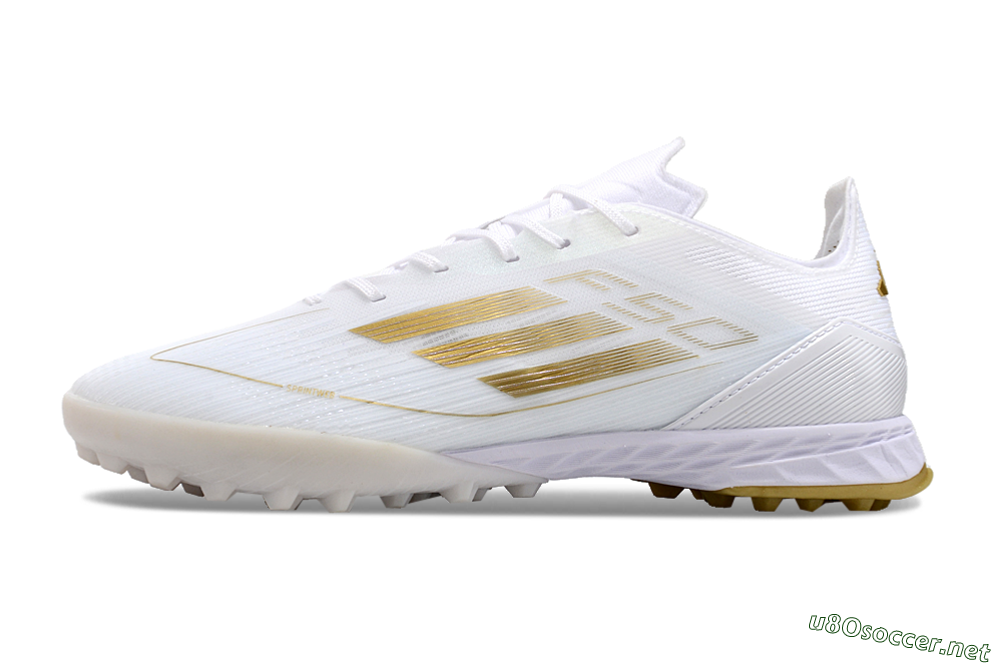 Men's Adidas F50 Elite TF Football Shoes - White/Gold 0