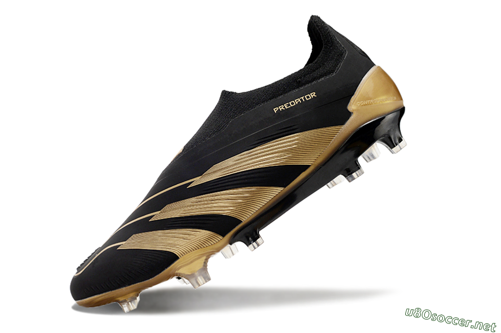 Men's Adidas Predator Accuracy+ Laceless FG Football Boots - Black/Gold 5