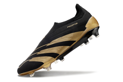 Men's Adidas Predator Accuracy+ Laceless FG Football Boots - Black/Gold