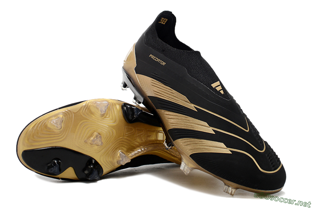 Men's Adidas Predator Accuracy+ Laceless FG Football Boots - Black/Gold 3