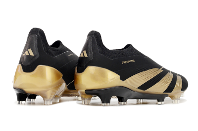 Men's Adidas Predator Accuracy+ Laceless FG Football Boots - Black/Gold