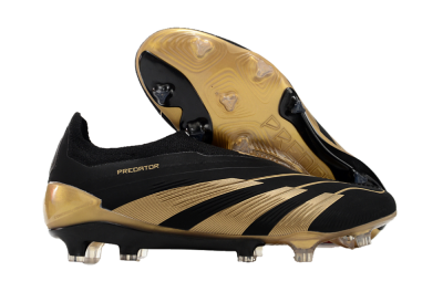 Men's Adidas Predator Accuracy+ Laceless FG Football Boots - Black/Gold