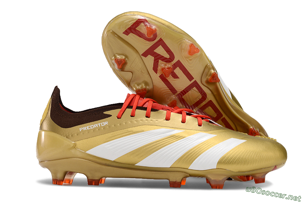 Men's Adidas Predator 24 Elite FG Football Boots - Gold/White/Brown 2