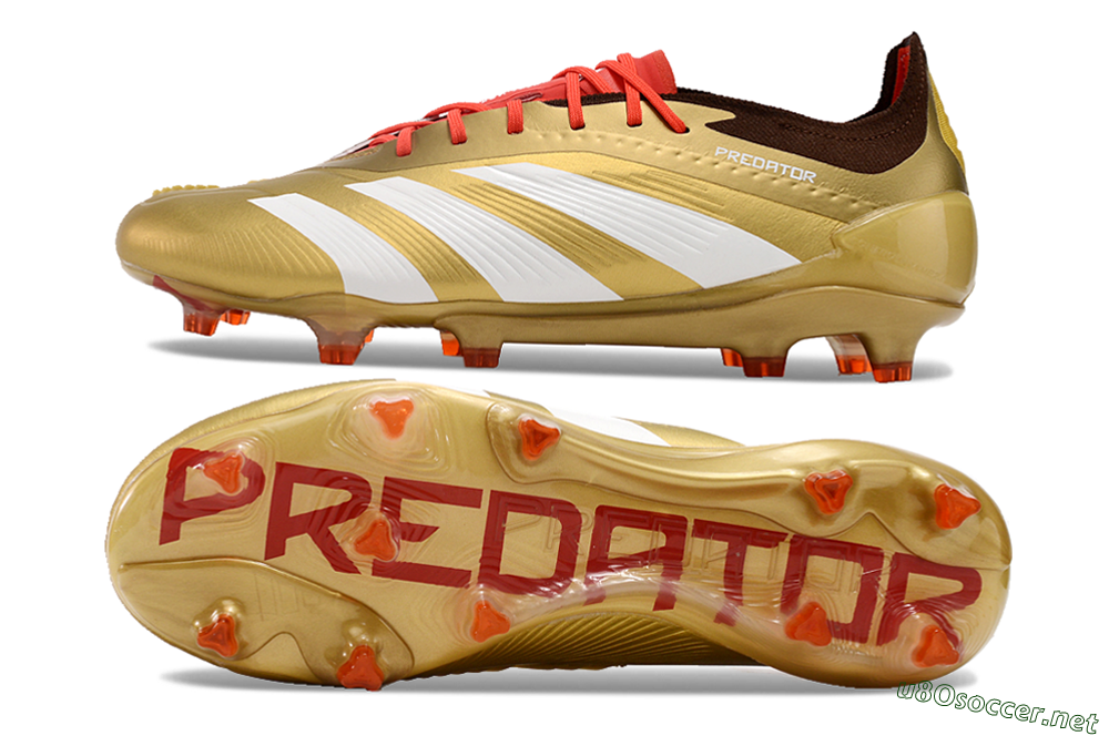 Men's Adidas Predator 24 Elite FG Football Boots - Gold/White/Brown 1