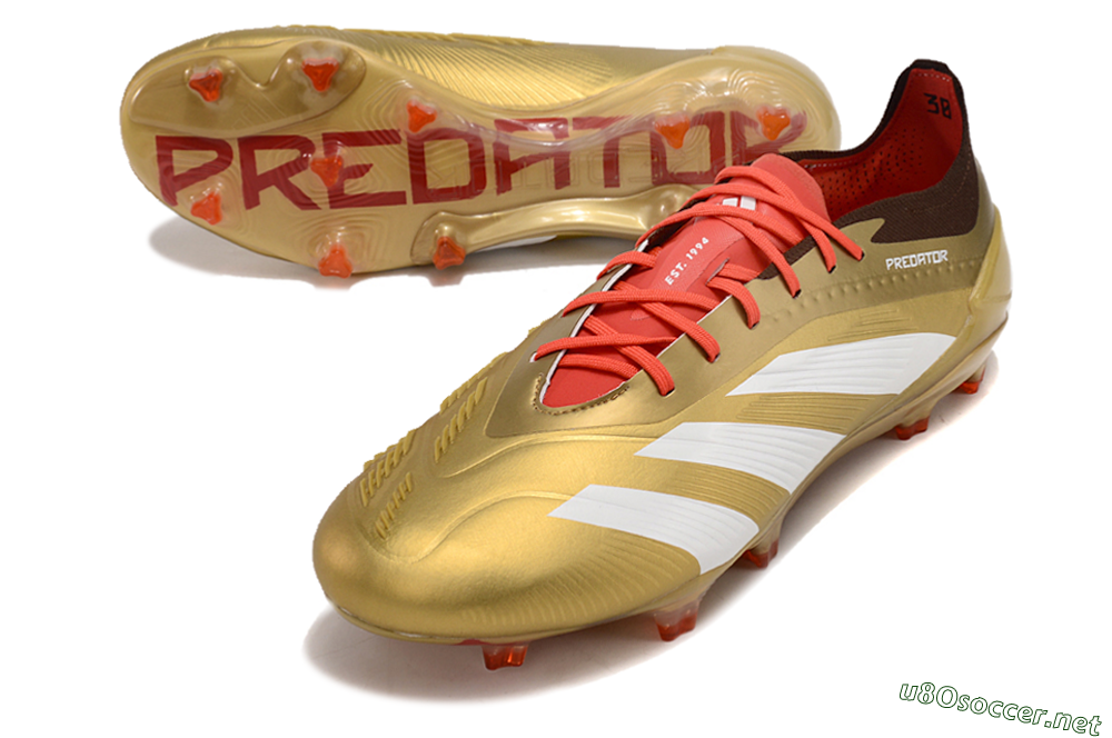 Men's Adidas Predator 24 Elite FG Football Boots - Gold/White/Brown 3