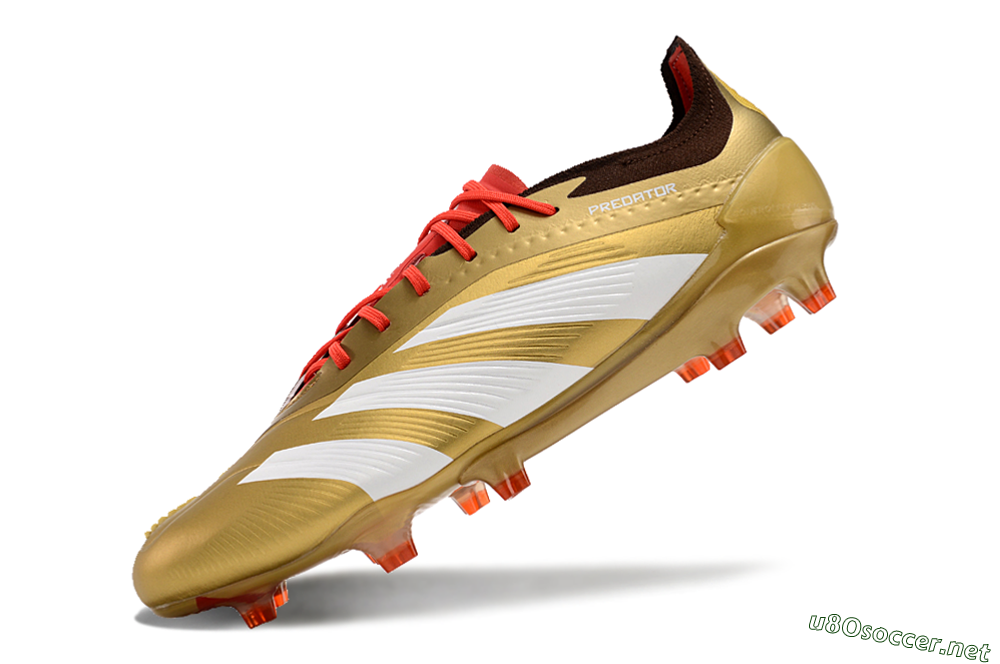 Men's Adidas Predator 24 Elite FG Football Boots - Gold/White/Brown 5