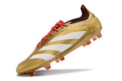 Men's Adidas Predator 24 Elite FG Football Boots - Gold/White/Brown