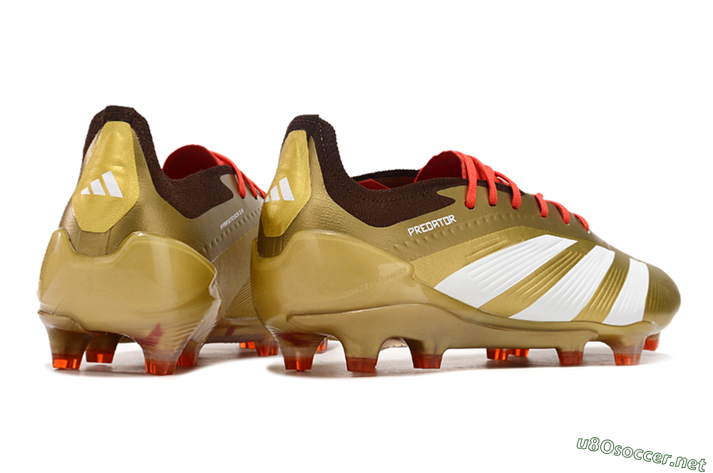 Men's Adidas Predator 24 Elite FG Football Boots - Gold/White/Brown 6