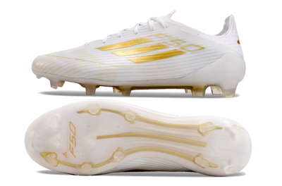 Men's Adidas F50 Adizero FG Football Boots - White/Gold