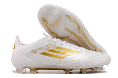 Men's Adidas F50 Adizero FG Football Boots - White/Gold