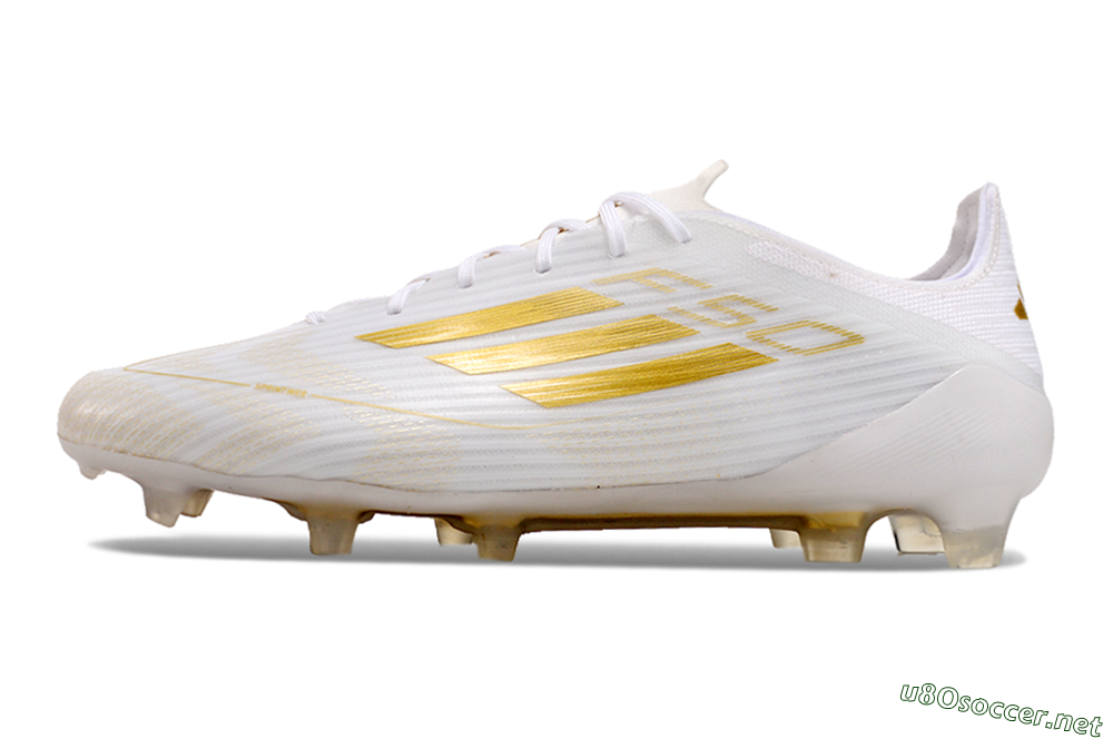 Men's Adidas F50 Adizero FG Football Boots - White/Gold 2