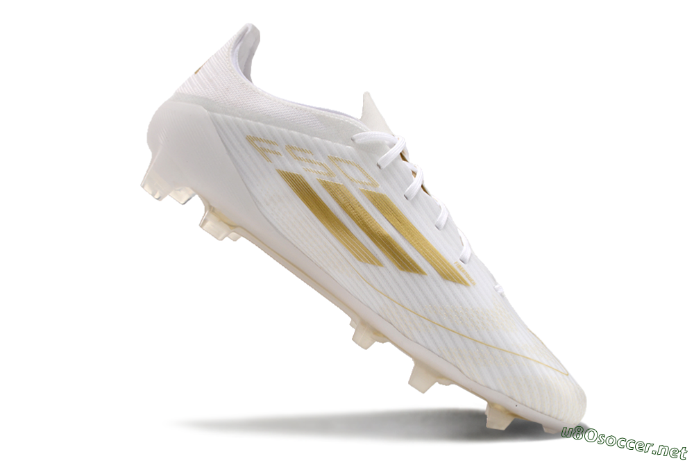 Men's Adidas F50 Adizero FG Football Boots - White/Gold 3