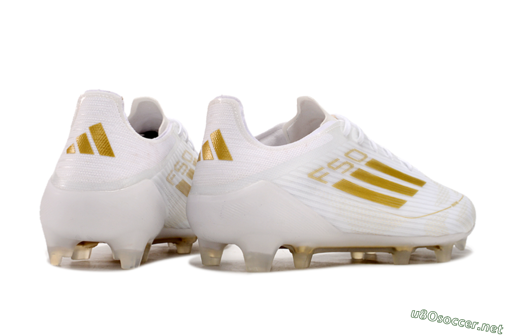 Men's Adidas F50 Adizero FG Football Boots - White/Gold 5