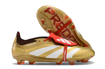 Men's Adidas Predator Elite Foldover Tongue FG Football Boots - Gold/White/Red