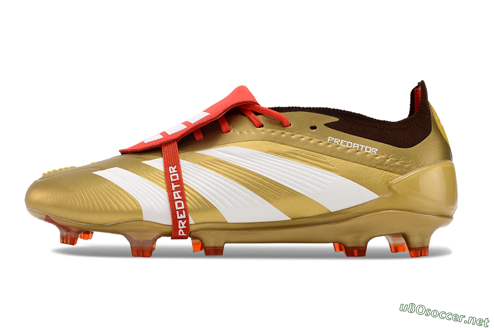Men's Adidas Predator Elite Foldover Tongue FG Football Boots - Gold/White/Red 0