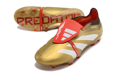 Men's Adidas Predator Elite Foldover Tongue FG Football Boots - Gold/White/Red