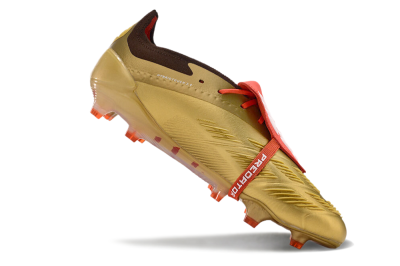 Men's Adidas Predator Elite Foldover Tongue FG Football Boots - Gold/White/Red