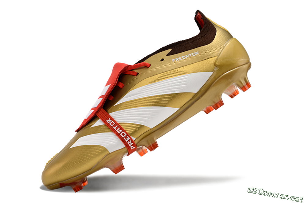 Men's Adidas Predator Elite Foldover Tongue FG Football Boots - Gold/White/Red 5