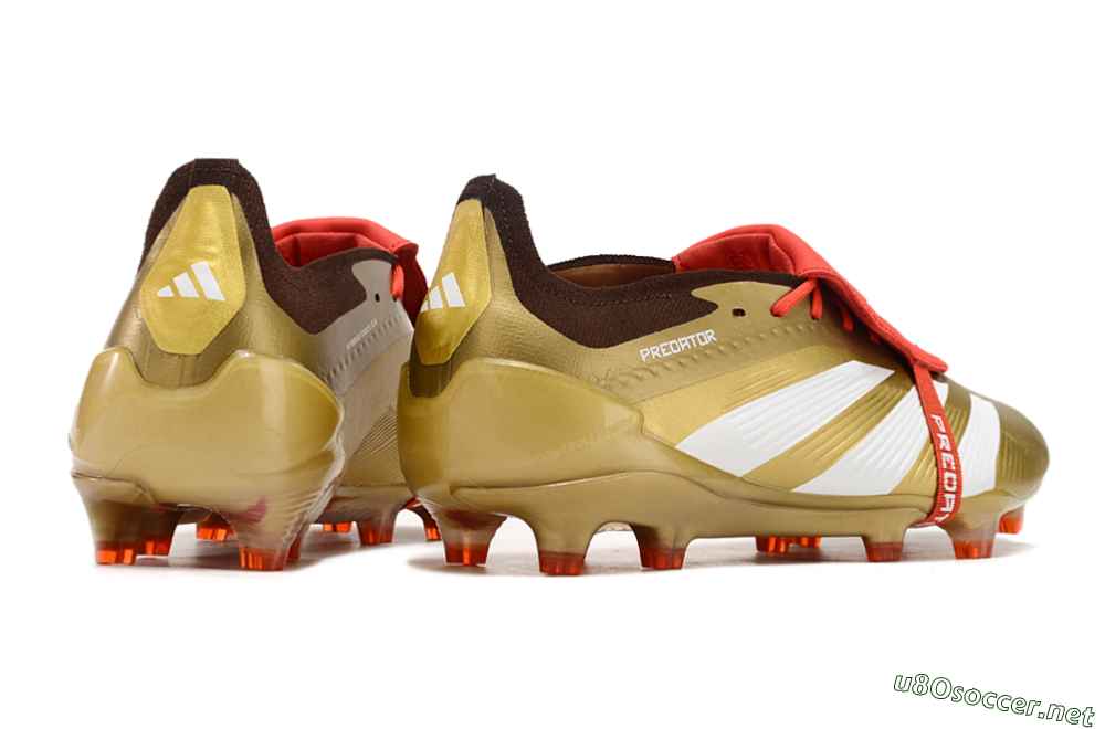 Men's Adidas Predator Elite Foldover Tongue FG Football Boots - Gold/White/Red 6