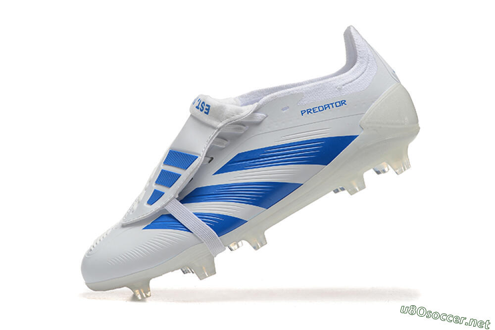 Men's Adidas Predator Elite Foldover Tongue FG Football Boots - White/Blue 5
