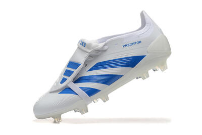 Men's Adidas Predator Elite Foldover Tongue FG Football Boots - White/Blue