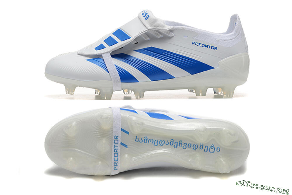 Men's Adidas Predator Elite Foldover Tongue FG Football Boots - White/Blue 1
