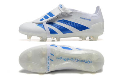 Men's Adidas Predator Elite Foldover Tongue FG Football Boots - White/Blue