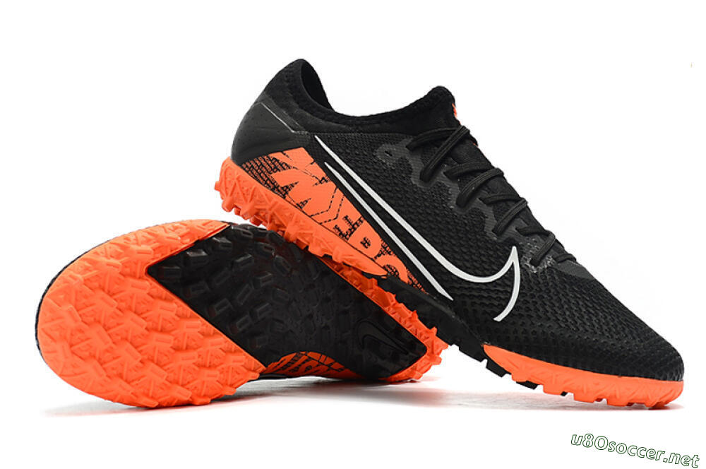 Men's Nike Mercurial Vapor 13 Pro TF Football Shoes - Black/Orange 4
