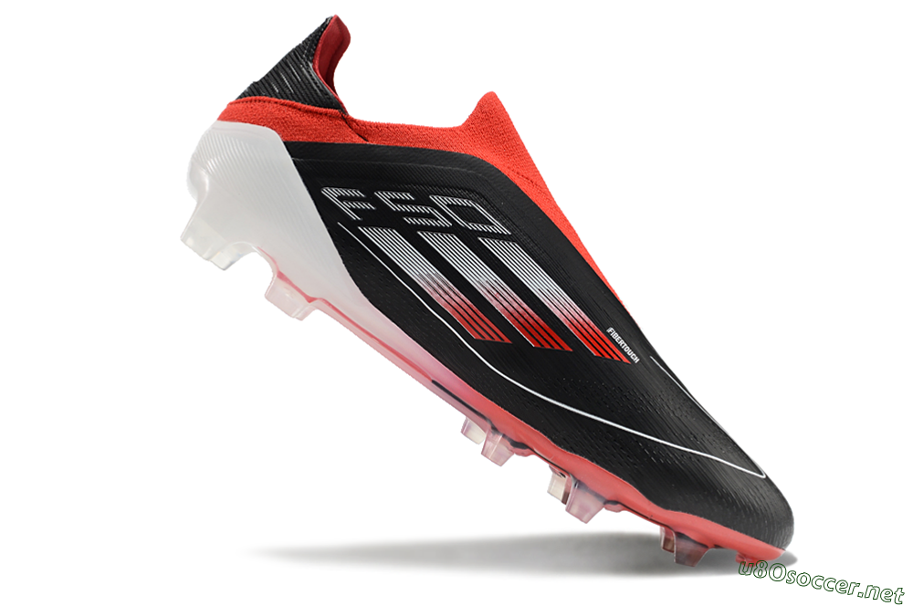 Men's Adidas F50 Elite Laceless FG Football Boots - Black/Red/White 4