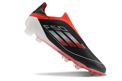 Men's Adidas F50 Elite Laceless FG Football Boots - Black/Red/White