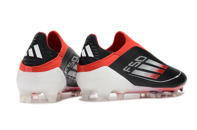 Men's Adidas F50 Elite Laceless FG Football Boots - Black/Red/White