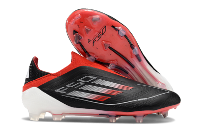 Men's Adidas F50 Elite Laceless FG Football Boots - Black/Red/White