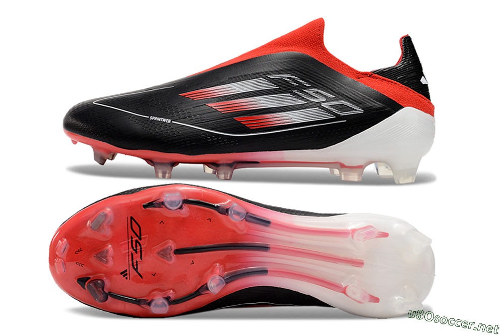 Men's Adidas F50 Elite Laceless FG Football Boots - Black/Red/White 1