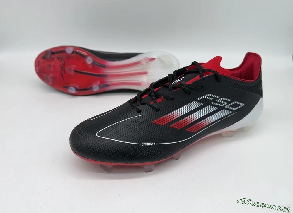 Men's Adidas F50 Elite FG Football Boots - Black/Red/White