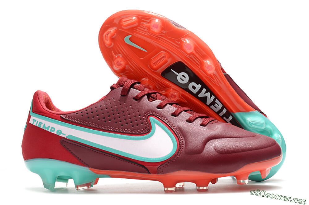 Men's Nike Tiempo Legend 9 Elite FG Football Boots - Red/Jade/White 2