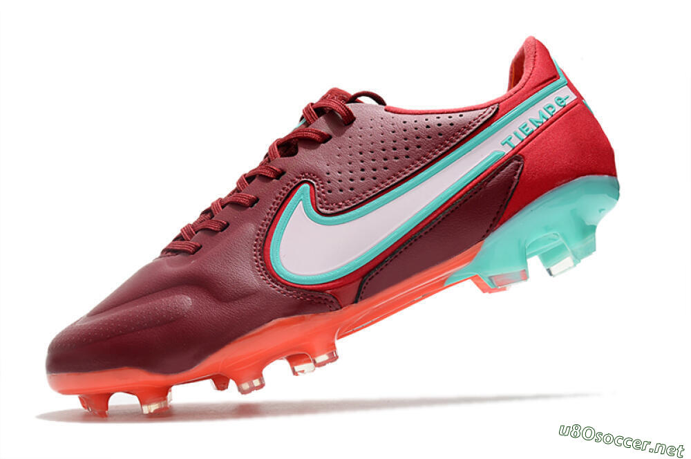 Men's Nike Tiempo Legend 9 Elite FG Football Boots - Red/Jade/White 5