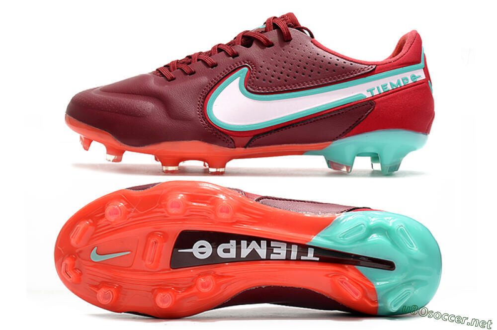 Men's Nike Tiempo Legend 9 Elite FG Football Boots - Red/Jade/White 1