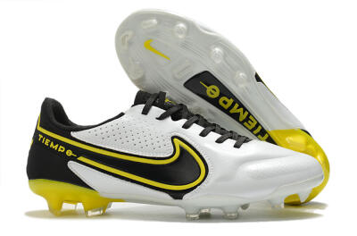 Men's Nike Tiempo Legend 9 Elite FG Football Boots - White/Yellow/Black