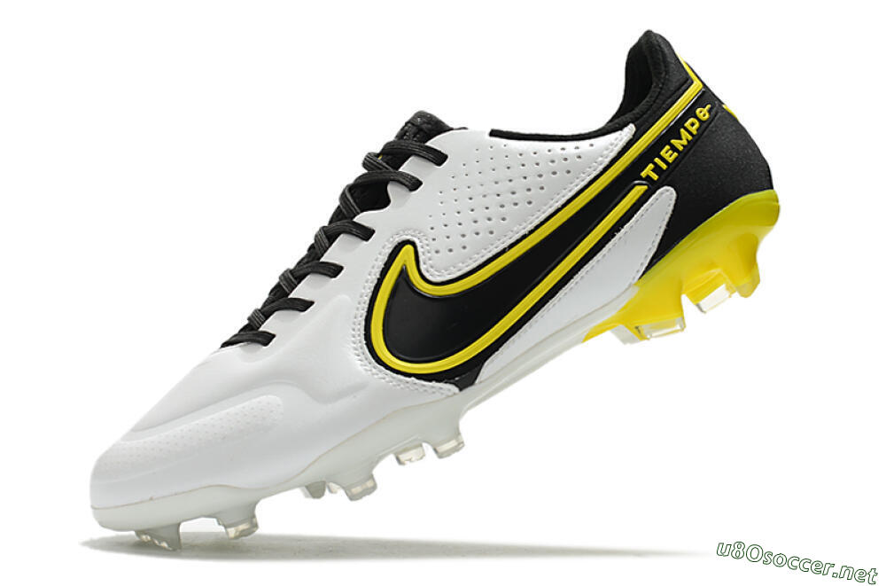 Men's Nike Tiempo Legend 9 Elite FG Football Boots - White/Yellow/Black 5