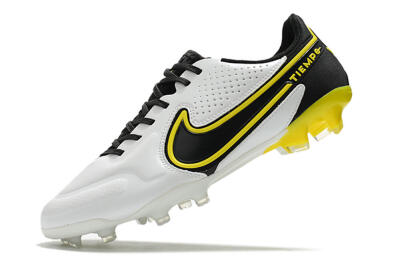 Men's Nike Tiempo Legend 9 Elite FG Football Boots - White/Yellow/Black