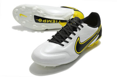 Men's Nike Tiempo Legend 9 Elite FG Football Boots - White/Yellow/Black
