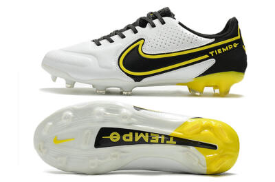Men's Nike Tiempo Legend 9 Elite FG Football Boots - White/Yellow/Black