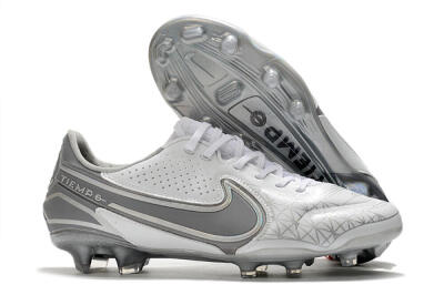 Men's Nike Tiempo Legend 9 Elite FG Football Boots - White/Grey/Silver