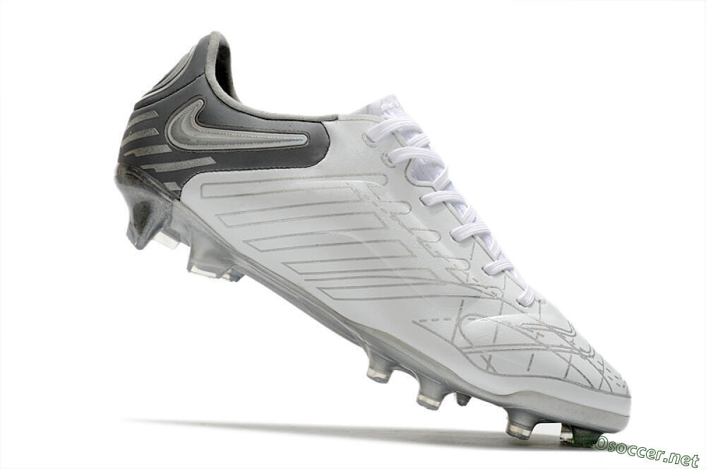 Men's Nike Tiempo Legend 9 Elite FG Football Boots - White/Grey/Silver 4