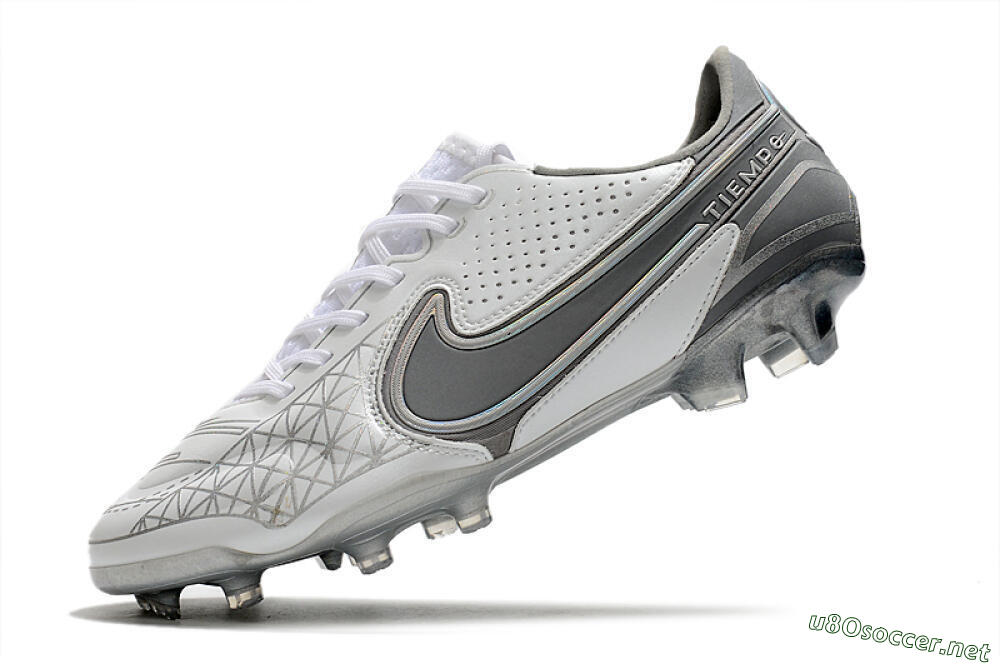 Men's Nike Tiempo Legend 9 Elite FG Football Boots - White/Grey/Silver 5