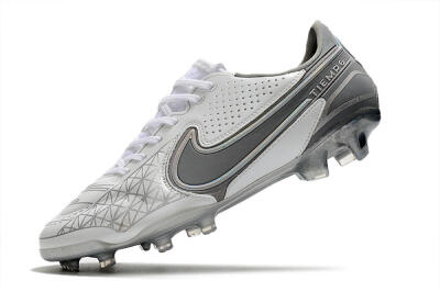 Men's Nike Tiempo Legend 9 Elite FG Football Boots - White/Grey/Silver