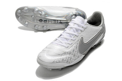 Men's Nike Tiempo Legend 9 Elite FG Football Boots - White/Grey/Silver
