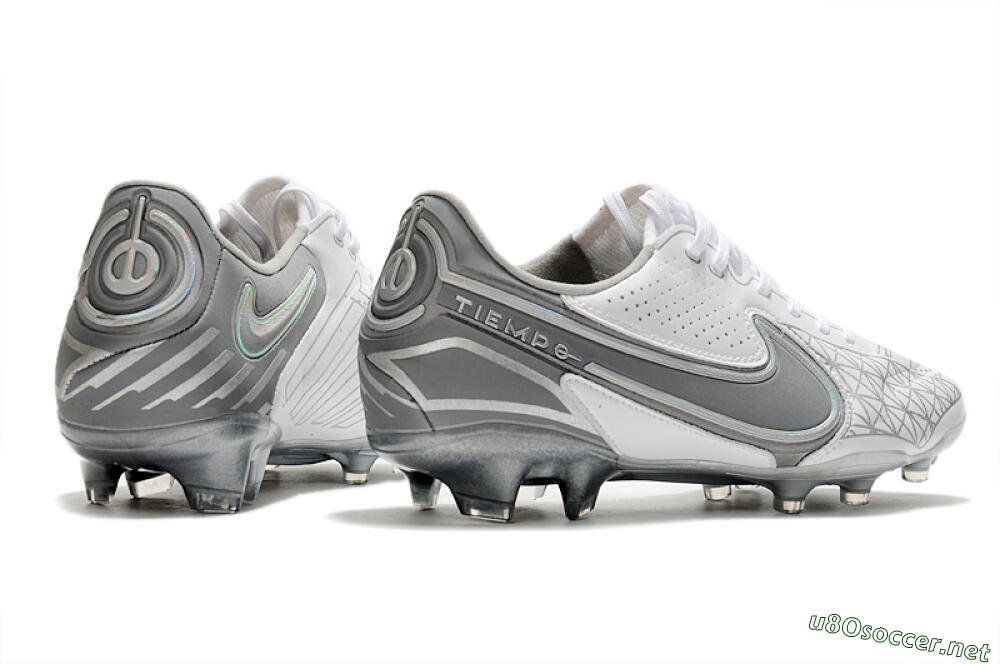 Men's Nike Tiempo Legend 9 Elite FG Football Boots - White/Grey/Silver 6