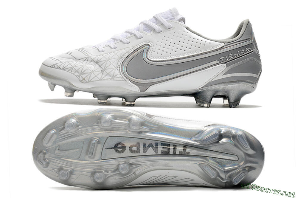 Men's Nike Tiempo Legend 9 Elite FG Football Boots - White/Grey/Silver 1